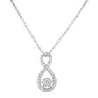 Cubic Zirconia Infinity Heartbeat Pendant Necklace