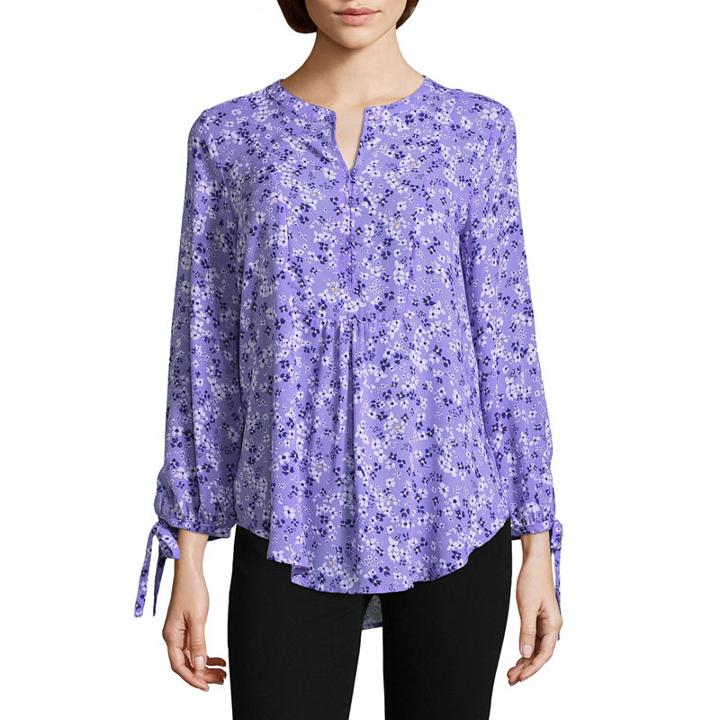Liz Claiborne 3/4 Sleeve Peasant Top-tall