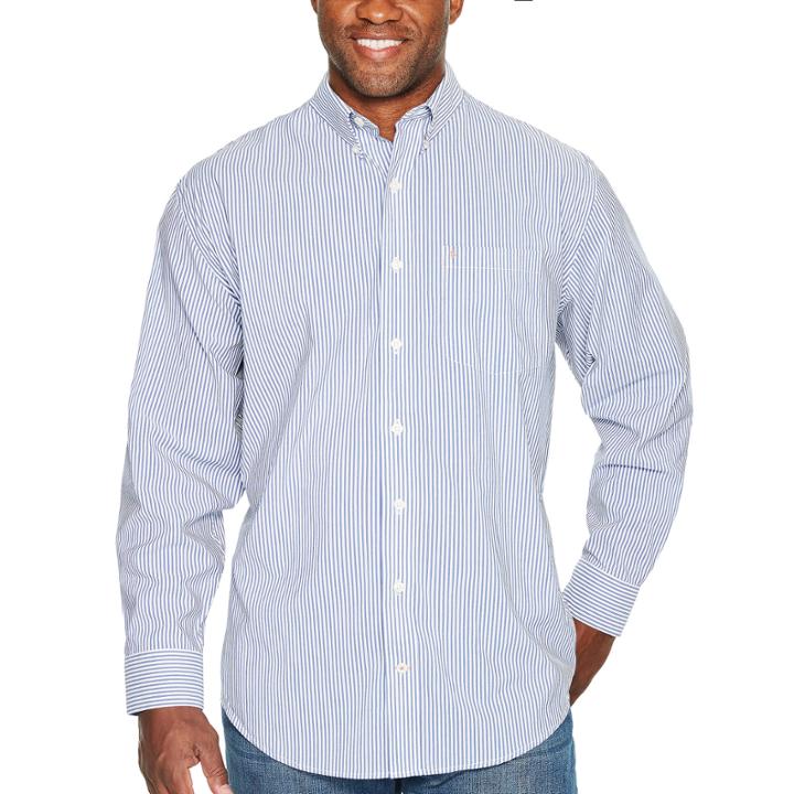 Izod Long Sleeve Button-front Shirt-big And Tall