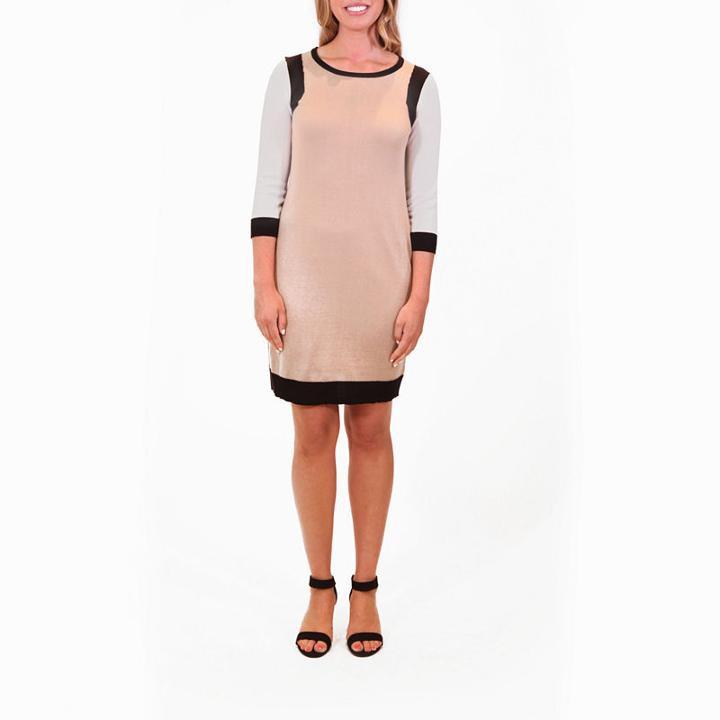 Nina Leonard Colorblock Sweater Dress