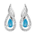 1/7 Ct. T.w. Genuine Blue Topaz 10k White Gold Drop Earrings