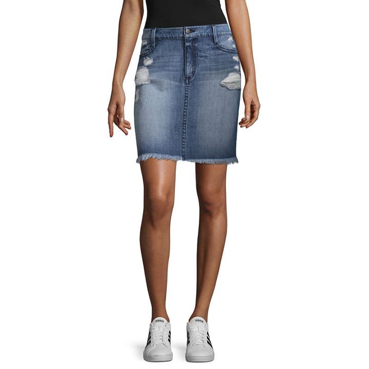 Project Runway Destructed Denim Mini Skirt