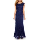 Onyx Sleeveless Lace Evening Gown