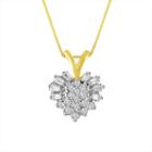 Womens 1/5 Ct. T.w. Genuine White Diamond 10k Gold Pendant Necklace