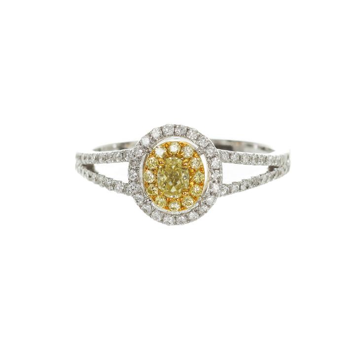 Womens 3/8 Ct. T.w. Pear Yellow Diamond 14k Gold Engagement Ring