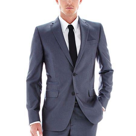 Jf J. Ferrar Luster Herringbone Suit Jacket - Slim-fit