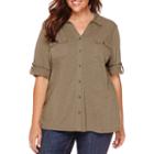 St. John's Bay Long-sleeve Knit Equipment Shirt - Plus