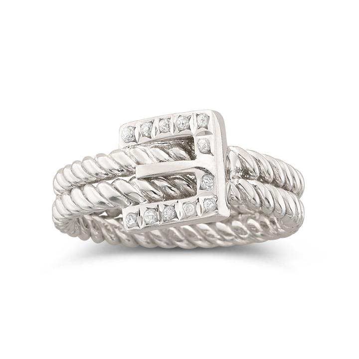 Diamond Fascination&trade; Buckle Ring Sterling