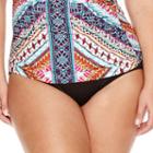 A.n.a Tribal Beat High Neck Tankini Swimsuit Top-plus