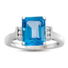 Genuine Blue Topaz & Lab Created White Sapphire
