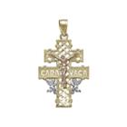 Tesoro&trade; 14k Tri-color Gold Caravaca Crucifix Pendant