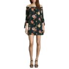 As U Wish Elbow Sleeve Floral A-line Dress-juniors