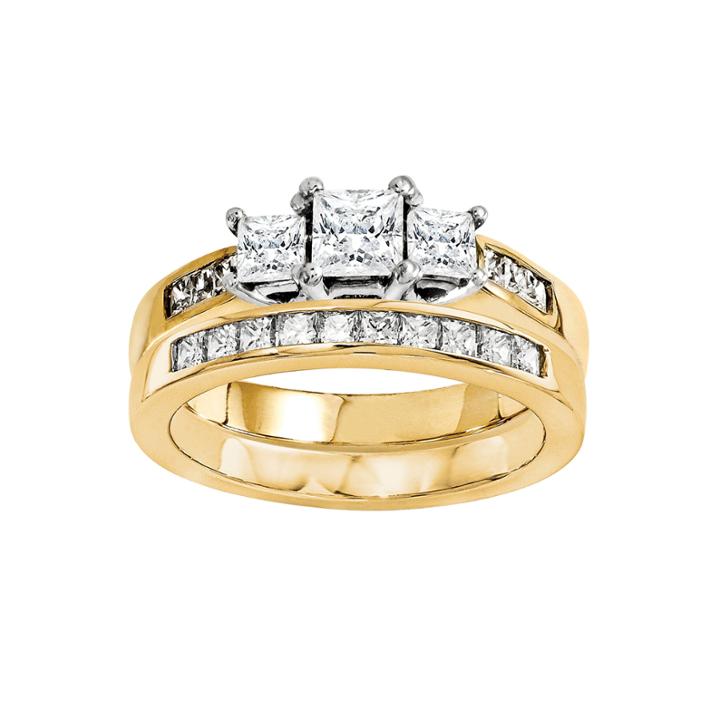 7/8 Ct. T.w Diamond 14k Two Tone Bridal Set