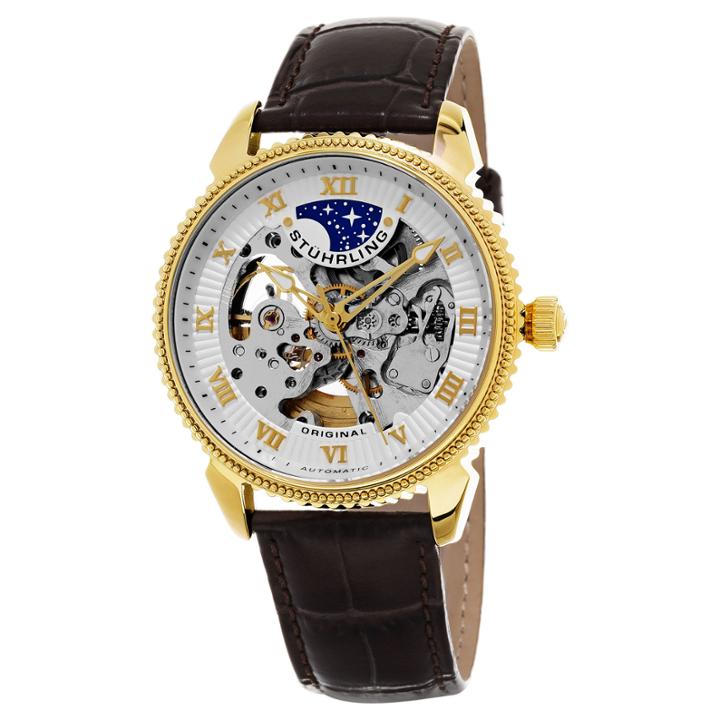 Stuhrling Mens Brown Strap Watch-sp15620