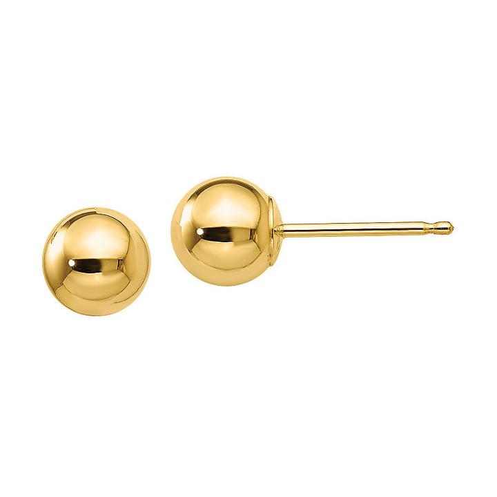 10k Gold 5mm Round Stud Earrings