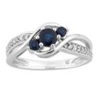 Womens 1/10 Ct. T.w. Genuine Sapphire Blue 10k White Gold Cocktail Ring