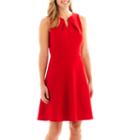 Liz Claiborne Sleeveless Ottoman Knit Fit-and-flare Dress