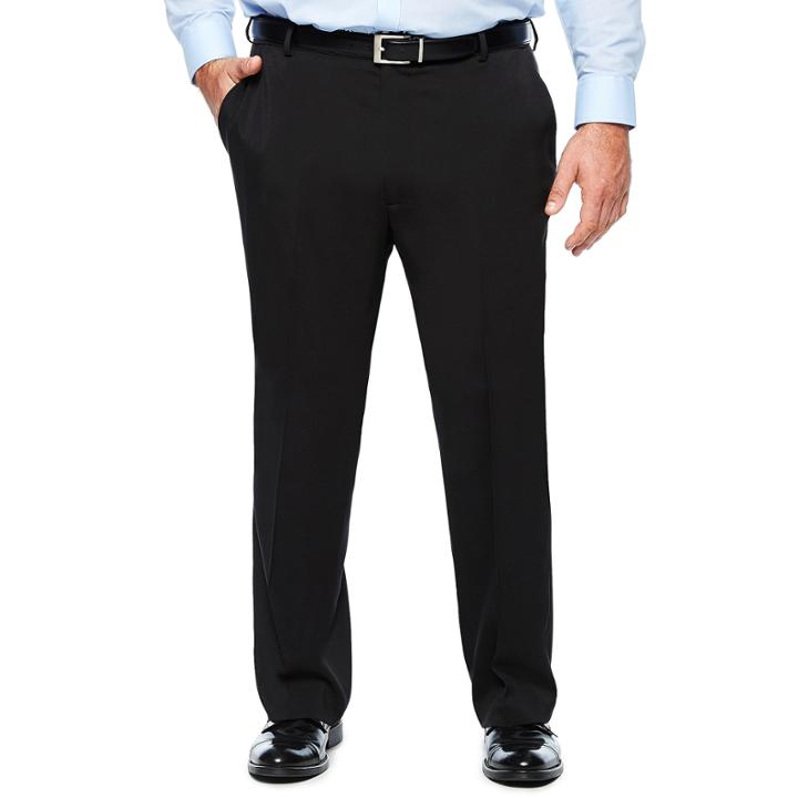 Men's Van Heusen Traveler Stretch Flat-front Straight-leg Dress Pants-big And Tall
