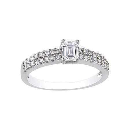 3/4 Ct. T.w. Emerald-cut Diamond Bridal Ring 14k White Gold