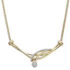 Diamond Blossom 1/10 Ct. T.w. Diamond 10k Yellow Gold Swirl Necklace