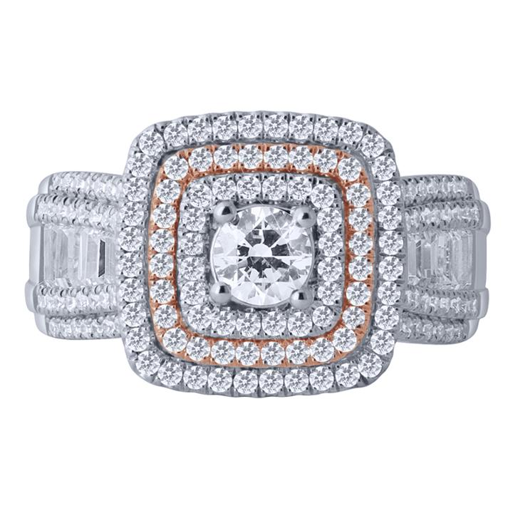 Limited Quantities! Womens 1 1/4 Ct. T.w. Round White Diamond 14k Gold Engagement Ring