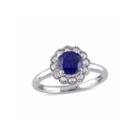 Womens Lab Created Blue Sapphire 10k Gold Cocktail Ring