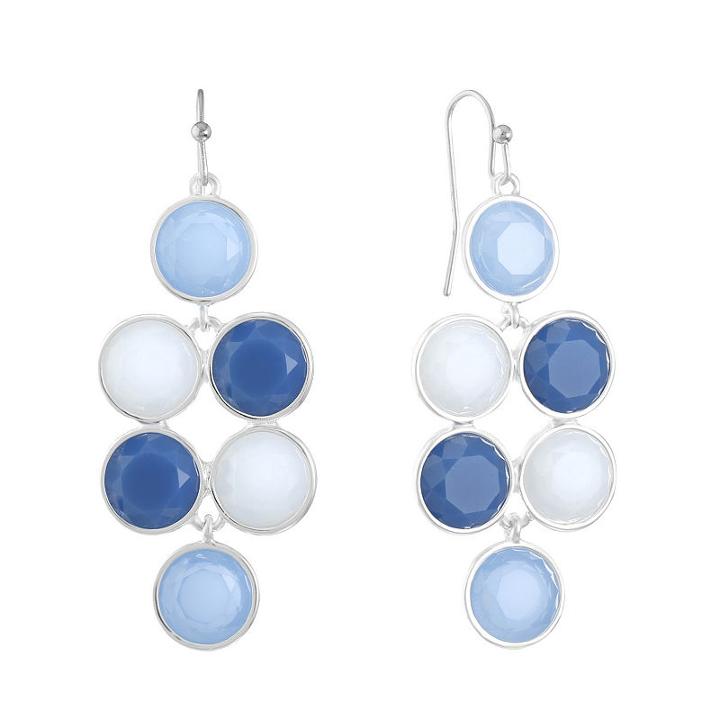 Liz Claiborne Blue Round Chandelier Earrings
