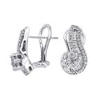 Diamond Blossom 1 Ct. T.w. Diamond 10k White Gold Swirl Earrings