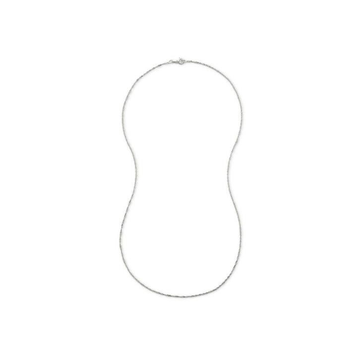 Made In Italy 14k White Gold 1.2mm 16-20 Twisted Singapore Chain Necklace