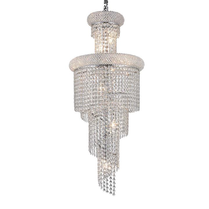 Empire Collection 10 Light Mini Crystal Spiral Cascading Chandelier