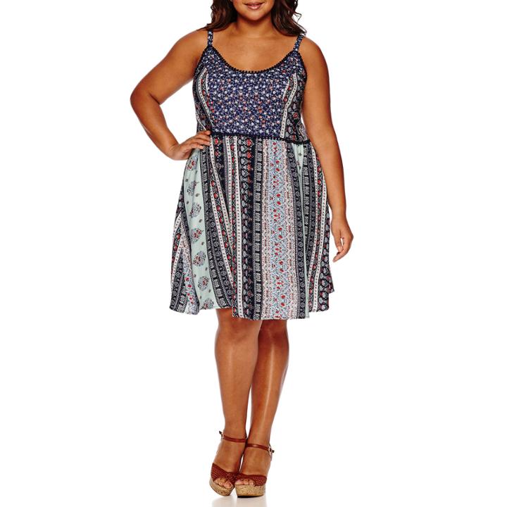 My Michelle Sleeveless A-line Dress-juniors Plus