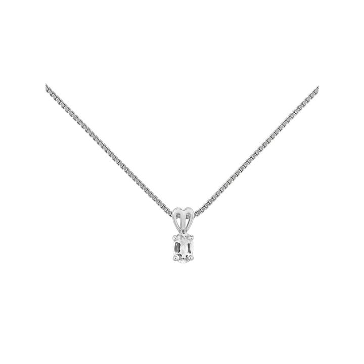 Womens White Topaz Sterling Silver Pendant Necklace