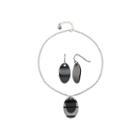 Liz Claiborne Hematite & Silver-tone Earring And Necklace Set