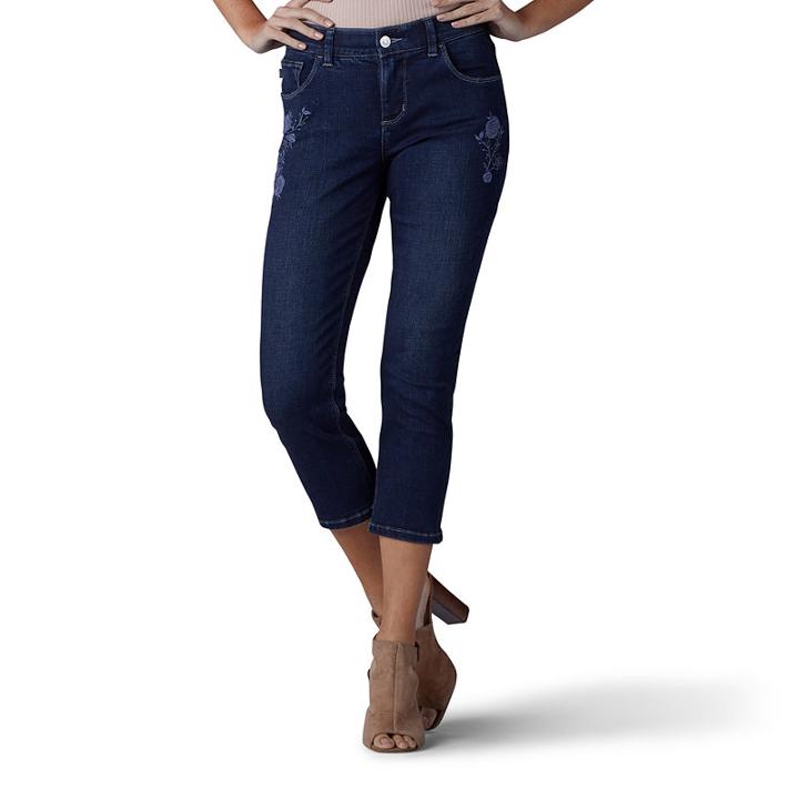 Lee Embroidered Denim Capri Capris-petites