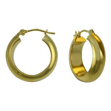 14k Gold Thick Hoop Earrings