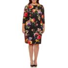 Bisou Bisou Elbow Sleeve Floral Sheath Dress-plus