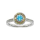 Personally Stackable Two-tone Blue Topaz Ring