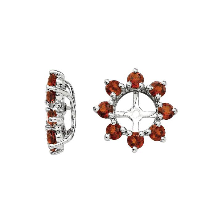 Genuine Garnet Sterling Silver Earring Jackets