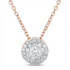 Womens 1/3 Ct. T.w. White Diamond 14k Rose Gold Pendant Necklace