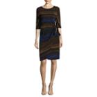 Robbie Bee Elbow Sleeve Side-tie Sheath Dress