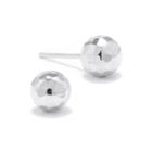 Sterling Silver Diamond-cut Ball Stud Earrings
