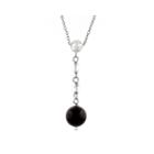 Genuine Garnet And White Topaz Sterling Silver Linear Drop Pendant Necklace