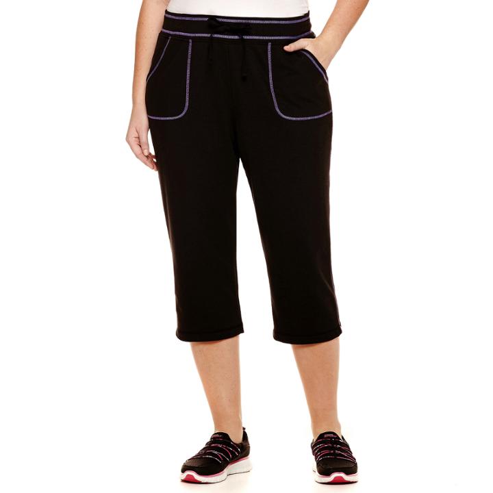 Made For Life Contrast-stitch Knit Capris - Plus