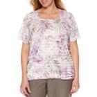 Alfred Dunner Square Neck Ruffle Tee-plus