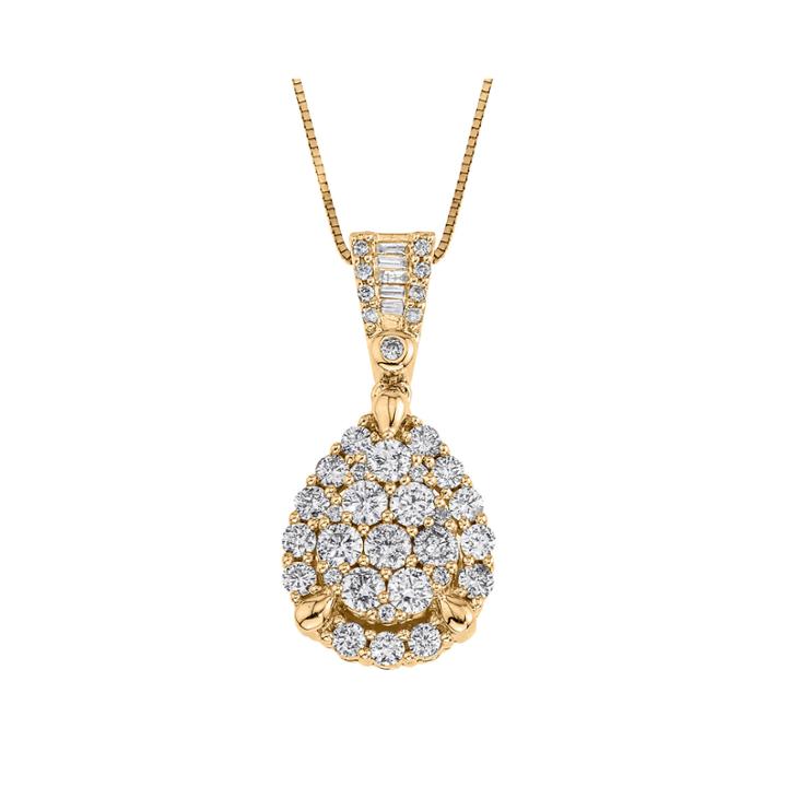 1 Ct. T.w. Certified Diamond 14k Yellow Gold Pendant Necklace