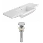 40-in. W 1 Hole Ceramic Top Set In White Color - Overflow Drain Incl.