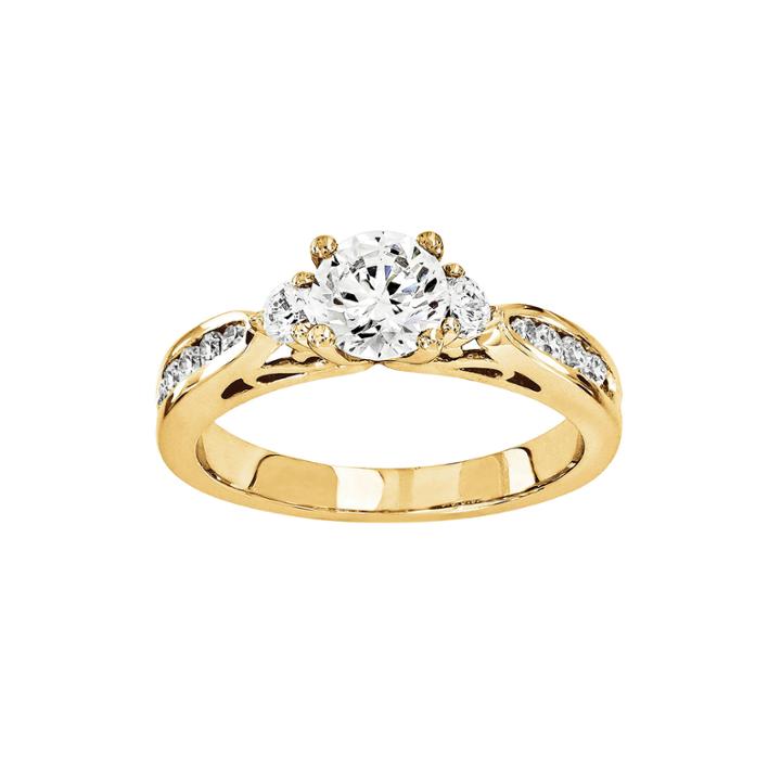 1 1/5 Ct. T.w. Diamond 14k Yellow Gold 3-stone Ring