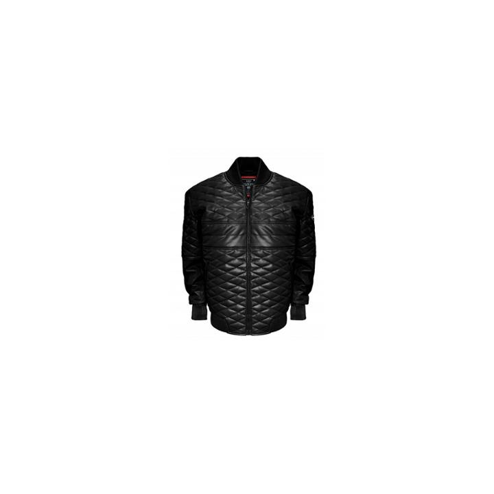 Double Diamond Leather Bomber Jacket