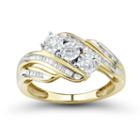 Love Lives Forever Womens 1/2 Ct. T.w. Round White Diamond 10k Gold 3-stone Ring