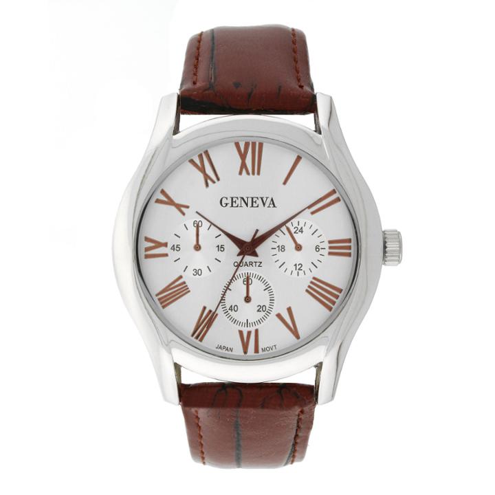 Mens Geneva Silver-tone Black Mesh Watch 33576
